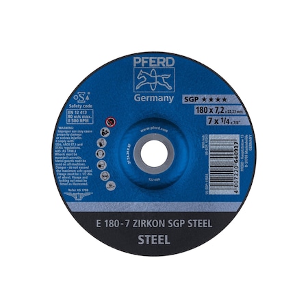 Pferd Grinding Wheel, T27, 7"x1/4 61556
